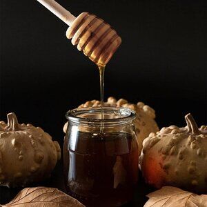 Mini Wooden Honey Stir Bar Mixing Handle Jar Spoon Dipper - 10 Pcs